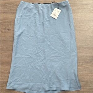Theory 100% silk Light Blue Pencil Skirt with slit new with tags